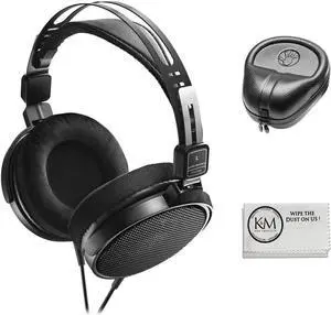 Audio-Technica ATH-R30x Open-Back Reference Headphones with Full-Sized Hard Headphone Case & Cloth (3 Items)
