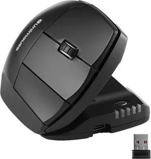 Contour Unimouse Ergonomic Vertical Mouse  Adjustable 35°-70° Angle, Customizable Thumb Rest, Rechargeable Battery with Long Life, 6 Programmable Buttons, Ideal for All Day Comfort and Pain Relief