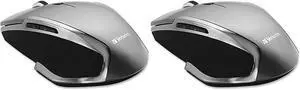 Verbatim 2.4G Wireless 6-Button LED Ergonomic Deluxe Mouse - Computer Mouse with Nano Receiver for Mac and PC  Black,Graphite (Pack of 2)