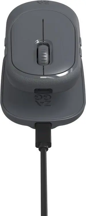 ZAGG Pro Mouse for Tablets and Laptops Includes Wireless Qi Charging Pad & 6ft USB-C to C Cable  Multi Device Bluetooth, Universal Compatibility