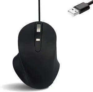 Matias Wired USB-A PBT Premium Computer Mouse, Proven Performance, Ergonomic Mouse, Left Right Hand Use, Home and Office Use, Compatible for PC MacBook, Chromebook, Laptop, Desktop - (Black)