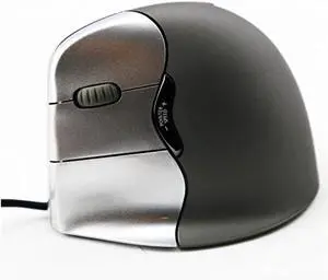 Evoluent Mouse VM4L - VerticalMouse 4, Left Hand Ergonomic Design, Evoluent Vertical Mouse with Wired USB Connection for Laptop and PC, Plus Jestik Microfiber Cloth (Regular Size)