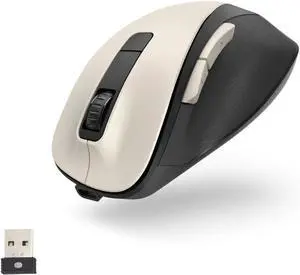Hama Ergonomic Mouse (Wireless Mouse, 6 Buttons, 2.4GHz, BlueWave, 800/1200/1600 dpi, Optical Mouse Wireless, Wireless Mouse Ergonomic, Computer Mouse, for Laptop/PC, Battery, Right-Hander) Cream Hama Ergonomic Mouse (Wireless Mouse, 6 Buttons, 2.4GHz, BlueWave, 800/1200/1600 dpi, Optical Mouse Wireless, Wireless Mouse Ergonomic, Computer Mouse, for Laptop/PC, Battery, Right-Hander) Cream