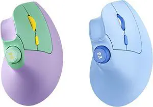 seenda Ergonomic Mouse Rechargeable, USB+Dual Bluetooth, MOU-302 Vertical Wireless Mouse with Volume Knob, Quiet Clicks, Multi-Device Cordless Mice Compatible for Windows, PC, Laptop, Mac OS