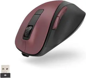 Hama Ergonomic Mouse (Wireless Mouse, 6 Buttons, 2.4GHz, BlueWave, 800/1200/1600 dpi, Optical Mouse Wireless, Wireless Mouse, Ergonomic Computer Mouse, for Laptop/PC, Battery, Right-Handed) Bordeaux Hama Ergonomic Mouse (Wireless Mouse, 6 Buttons, 2.4GHz, BlueWave, 800/1200/1600 dpi, Optical Mouse Wireless, Wireless Mouse, Ergonomic Computer Mouse, for Laptop/PC, Battery, Right-Handed) Bordeaux