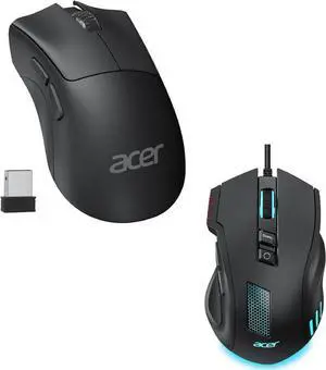 acer Wired Gaming Mouse Bundle with Wireless Mouse
