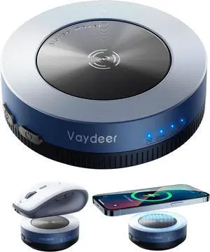 Vaydeer Multiple Mouse Mover, W1 Mouse jigglerWireless Charger 2-in-1, Undetectable Shaker Wiggler Device, Automatic Phone Charging Pad, Quiet Mice Giggler Juggler to Keep PC Active