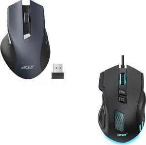 acer Wireless Mouse Bundle with Wired Gaming Mouse