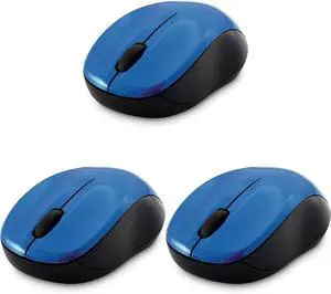 Verbatim Silent Wireless Blue LED Mouse - Blue (Pack of 3)