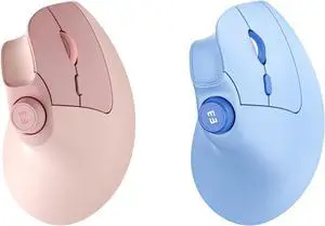 seenda Ergonomic Mouse Rechargeable, USB+Dual Bluetooth, MOU-302 Vertical Wireless Mouse with Volume Knob, Quiet Clicks, Multi-Device Cordless Mice Compatible for Windows, PC, Laptop, Mac OS