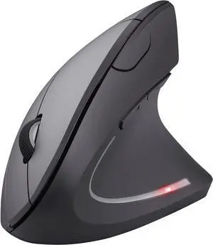 Trust Verto Wireless Ergonomic Mouse for PC and Laptop, Illuminated, 800-1600 DPI, 6 Buttons, Right Hand Users, Red