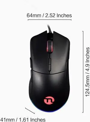 GM55 Wired Mouse, Matte Surface, Ergonomic Design, Silent and Durable, Gaming and Office Mouse for PC & Laptop