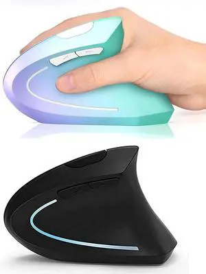 Lekvey Ergonomic Mouse Black + Ergonomic Mouse Green Purple