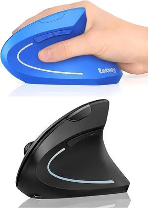 Lekvey Ergonomic Mouse Black + Ergonomic Mouse Blue