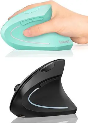 Lekvey Ergonomic Mouse Black + Ergonomic Mouse Green
