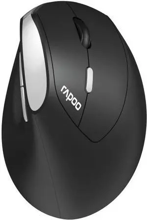 Rapoo MV20 Ergonomic Vertical Wireless Mouse 6 Buttons 800/1200/1600 DPI Optical Silent Click Mice - Black
