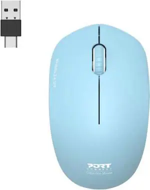 Wireless Ambidextrous Mouse - Black, USB-A & C, 1600 DPI