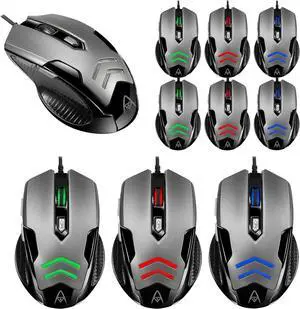 ADESSO 10pc Multipack iMouse X1 Multi-Color 6-Button Gaming Mouse with Optical Sensor and DPI Switch