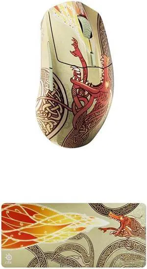 Bundle of SteelSeries Wireless Gaming Mouse & QcK XXL Counter-Strike 2 Dragon Lore Edition  Counter-Strike 2  Peak Tracking and Stability  for FPS, Action, RPG Gaming Genres