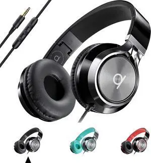 ARTIX CL750 Wired Headphones with Mic & Volume Control  Noise Isolating On-Ear Headphones for Computer and Laptop Wired, Plug in Corded Headphone Over Ear with Wire (Foldable, Aux Jack 3.5mm)