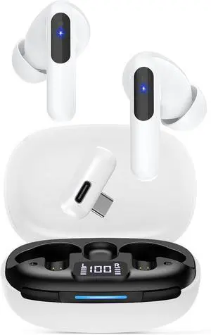 RYR Wireless Gaming Earbuds, 20ms Low Latency, Gaming Earbuds with Noise Cancelling Mic, 2.4Ghz & Bluetooth, LED Display, 36H Playtime for Meta Quest 3/2, PS5, PS4, VR, Switch, Steam Deck, PC, Phone