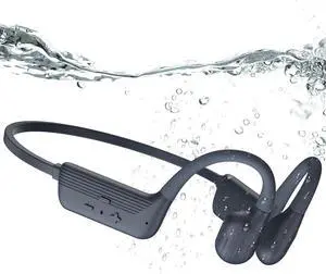 Swimming Headphones, IP68 Waterproof Bone Conduction Headphones with 32GB Memory, Bluetooth 5.4 Open Earphones, Wireless Underwater Earbuds for Swimming, Running, SportsGrey