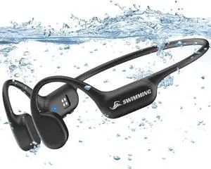 Swimming Headphones IP68 Waterproof, Bone Conduction Headphones MP3 Player Built-in 32G Memory, Bluetooth 5.4 Wireless Headset, Open Earphones Sports Suitable for Running, Cycling, Exercise