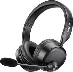 LEVN Bluetooth Headset, Bluetooth Headphones with Microphone (AI Cancelling), 60 Hrs Working Time Dual Connection Wireless Headset with Mic & Mute Button for Work/Phone/Call Center/PC