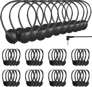 Bulk Headphones for Classroom Students 30 Pack Class Set Headphones for School Students Library Teen and Adult 3.5mm Jack (Black)