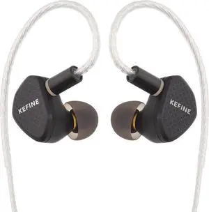 Klean In Ear Monitor, 10mm DLC Diaphragm Dynamic Driver HiFi Earphones, Wired Gaming Earbuds,Replaceable Nozzles, Detachable Silver-Plated Cable for Audiophile Musician DJ Stage (USB-MIC, Black)