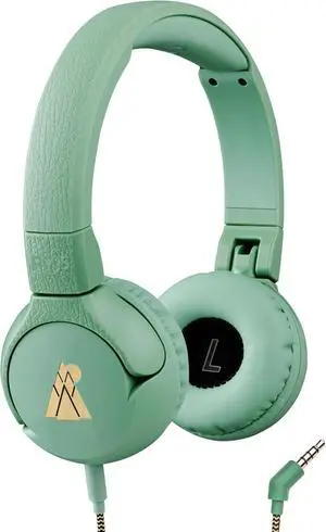 POGS Kids Wired Headphones | The Elephant 2 | Adjustable, Durable Headphones for Kids 3+ | Limited to 85 dB, Microphone | On-Ear | Music-Sharing Function Safe 3.5mm Audio Cable (3.2ft) (rGreen)
