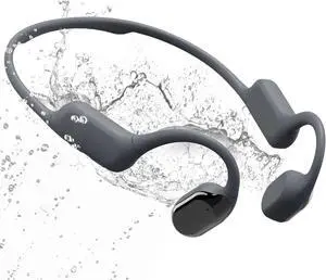 Swimming Headphone Open-Ear Bone Conduction-IP68 Waterproof Swim Earbuds with Bluetooth 5.4 Sport Headset with Safelight, 32G MP3 Memory Underwater Headphones, Running, Cycling