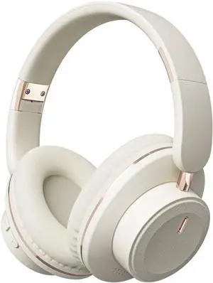 Foldable Bluetooth Headphones with Hidden Mic, Portable Over-Ear Wireless Headphones for Cell Phone, PC, Laptop, Suitable for Music, School, Workouts, and Gaming (White)