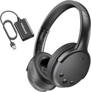 Holdsound Wireless Headphones for TV Watching, TV Headphones Wireless for Seniors with USB Transmitter, 25hrs, No Lip-Sync Delay, Plug and Play, Gifts for Elderly, Black
