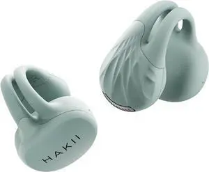 HAKII Open Ear Wireless Earbuds, Bluetooth 5.4 Ergonomic Clip on Bluetooth Earbuds with Stereo Sound/ENC, Touch Control Open Ear Headphones, IPX5 Waterproof Running Headphones for Sports, Fitness