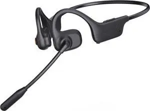 Open Ear Headphones with Mic, Bluetooth Wireless Headset with Microphone, Multipoint Connect Bluetooth 5.3 Headphone, Sweatproof Wireless Headset for Work, Driving, Running, Workouts