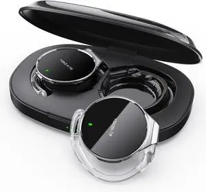 Open Ear Headphones Bluetooth 5.4, Sport On Ear Headphones Wireless, Water-Drop Shaped Noise Cancelling Clip On Headset Bluetooth with Long Battery Life, Comfort Fit 4 Microphones Earphones