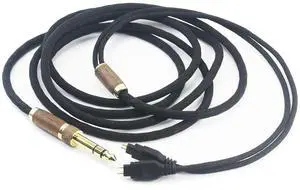 NewFantasia 10ft Replacement Upgrade Audio Cable Compatible with Sennheiser HD650 HD600 HD580 HD660S HD660S2 HD58X HD6XX Headphone 7N OCC Copper Silver Plated Cord Walnut Wood Shell 3.5mm/6.35mm