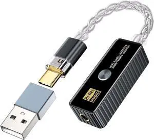 Headphone Amplifier - USB C to 3.5mm HiFi Audio Adapter 32bit/768KHz,Plug and Play Hi-res Audio Amp,Portable DAC & Headphone Amplifier Compatible with Android/iOS/Windows/Mac System