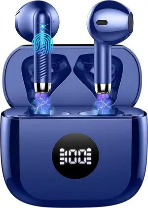 Wireless Earbuds, Bluetooth 5.4 Headphones HiFi Stereo, in Ear Earphones with LED Display 4 ENC Noise Cancelling Mics, 40H Playback Ear Buds with Mini Case, IP7 Waterproof Headset with USB C Charging