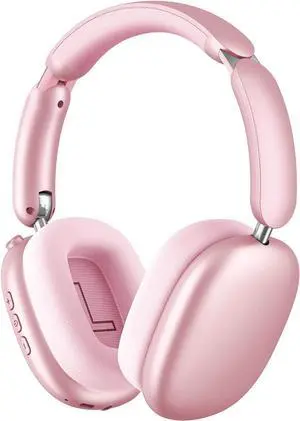 Y02 Hybrid Active Noise Cancelling Headphones,60H Battery,5 EQ Music Modes,Hi-Res Audio,Deep Bass,Foldable Wireless Over Ear Bluetooth 5.4 Headset,Breathable Leather Earpads (Pink)