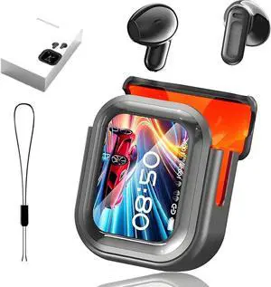 NE20 Translation Earbuds, Bluetooth 5.4 Earphones Led Display High Fidelity Waterproof Wireless Earphones, AI Translator Ear Buds Headphones Built-in Microphone for Office Sports (Black)