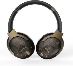 Wireless Bluetooth Headphones Over Ear with RGB Light, 65H Playtime HiFi Stereo Headset with Microphone, Foldable Bluetooth V6.0 Headphones with Deep Bass 40mm Drivers for Home/Gym/Work