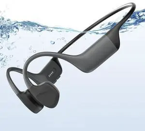 Bone Conduction Headphones Swimming,Waterproof IP68,Bluetooth 5.4, Built-in 32GB TF Swimming Headphones Underwater Music Player, Open Ear Bluetooth Earbuds(Grey)