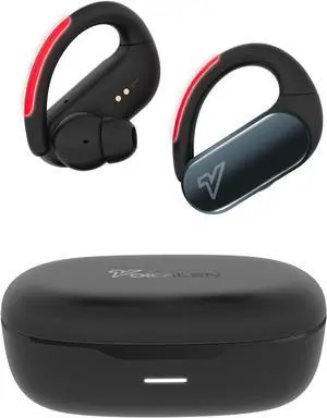 VOKALEN Reflex Pro - Wireless Sport Earbuds with Ear Hooks, Active Noise Cancellation, up to 50H of Battery Life, IP68 Dust and Waterproof, Touch Control, Secure Fit for Sports (Black)