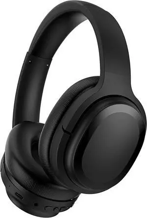 Hybrid Active Noise Cancelling Headphones, Wireless Over Ear Bluetooth Headphones, Hi-Fi Audio, Deep Bass, Comfort Fit Ear Cups, 30h Playtime for Home Office Travel, Matte Black