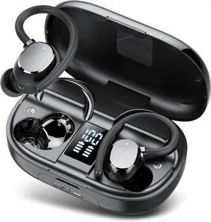 Ear Buds Wireless Bluetooth Earbuds Sport 2025 New Bluetooth 5.3 Headphones with LED Display 128H Playtime Powerful Bass Over Ear Earphones with Earhooks IP7 Waterproof for Gym/Running/Workout