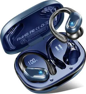 Wireless Earbuds Sport Bluetooth Headphones 5.4, 2025 Bluetooth Earbuds 75Hrs Stereo, 4 HD Mic, Over-Ear Buds with Earhooks ENC Noise Canceling Earphones, IP7 Waterproof Headset for Workout/Running