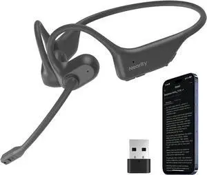 MemPod Pro 2S Voice Recorder Headset, Open Ear Bluetooth Headphones with Mic, ChatGPT Powered Transcribe & Summarize, Dongle, App Control, Support 97 Languages, for Lectures, Meetings, Calls