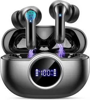Wireless Earbuds Bluetooth Headphones, BT5.4 Deep Bass Hi-Fi Stereo Ear Buds, 4 ENC Noise Cancelling Mic, 36Hrs USB-C in-Ear Earphone, IP7 Waterproof Sport Workout for Laptop Pad Android iOS Phone